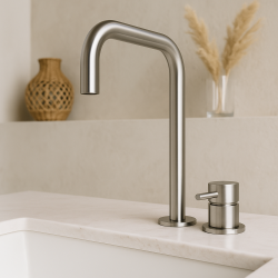 Waterevolution Flow 2-οπών μπαταρία νιπτήρα ανοξείδωτο ατσάλι T112HIE